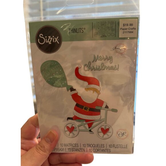 Sizzix & Io Christmas Themed Set Of 3- Santa Merry Christmas Text & Hanging Bell - Picture 4 of 11